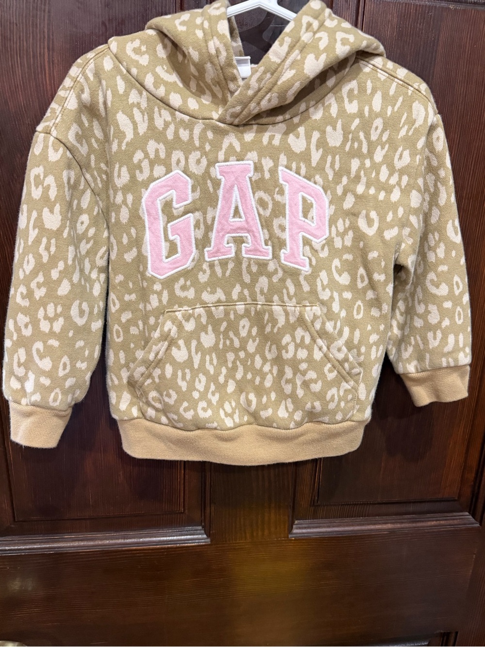 GAP Leopard Print Hoodie with Pink Logo